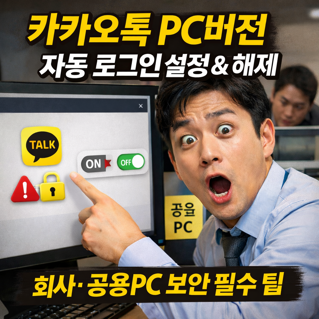 카카오톡 PC버전 자동로그인 설정 해제 회사 공용PC 보안 필수 팁