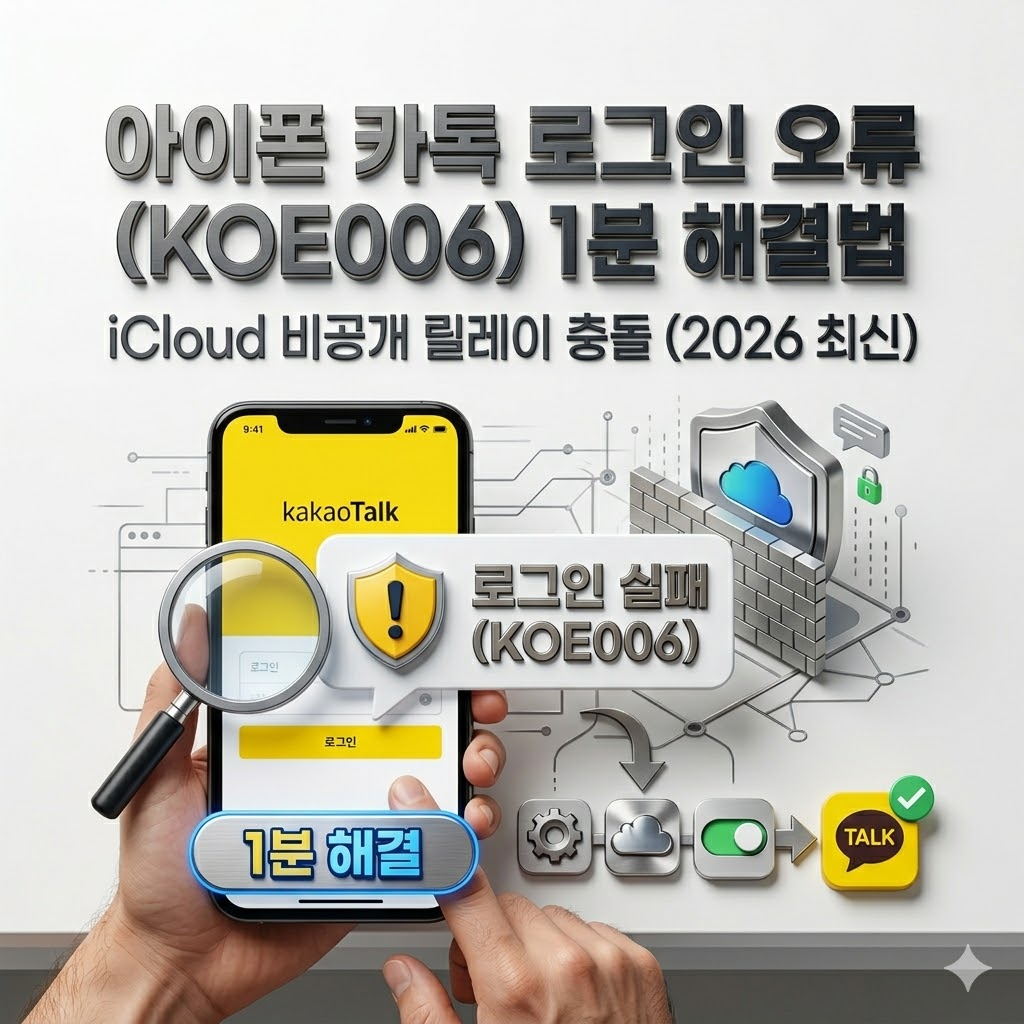 아이폰 카톡 로그인 오류(KOE006) 1분 해결법: iCloud 비공개 릴레이 충돌-2026 최신 썸네일