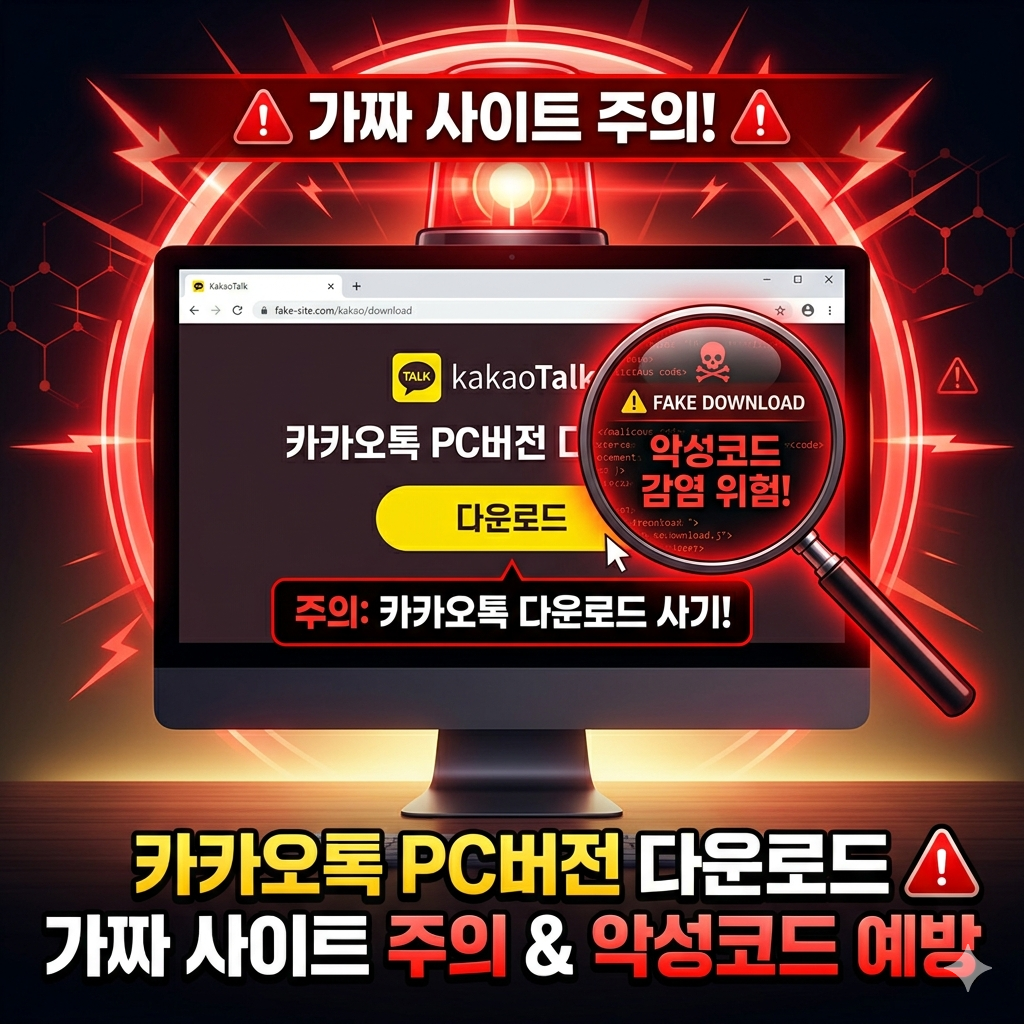 카카오톡 PC버전 다운로드 가짜 사이트 주의 및 악성코드 예방 썸네일