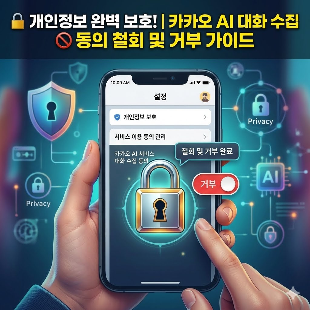 2026 카카오톡 AI 약관 개정 대화 수집 동의 거부 및 철회 방법 스마트폰 보안 설정 화면