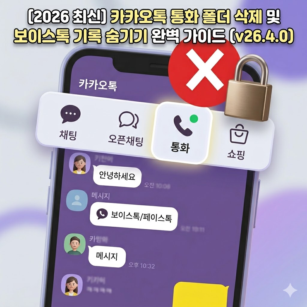 카카오톡 통화 폴더 삭제 및 보이스톡 기록 숨기기 기능 설명 썸네일