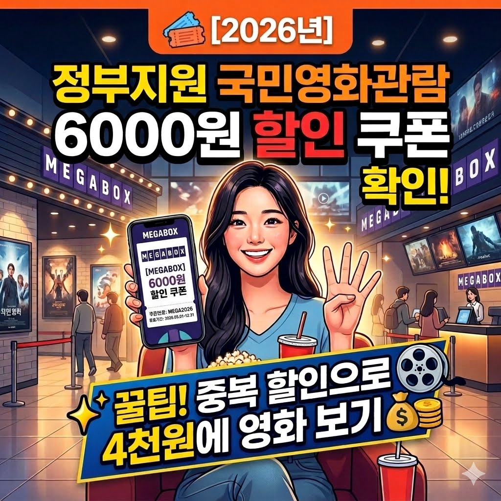 [2026년] 정부지원 국민영화관람6000원 할인 쿠폰 확인 및 4천원에 보는 중복 할인 꿀팁 썸네일