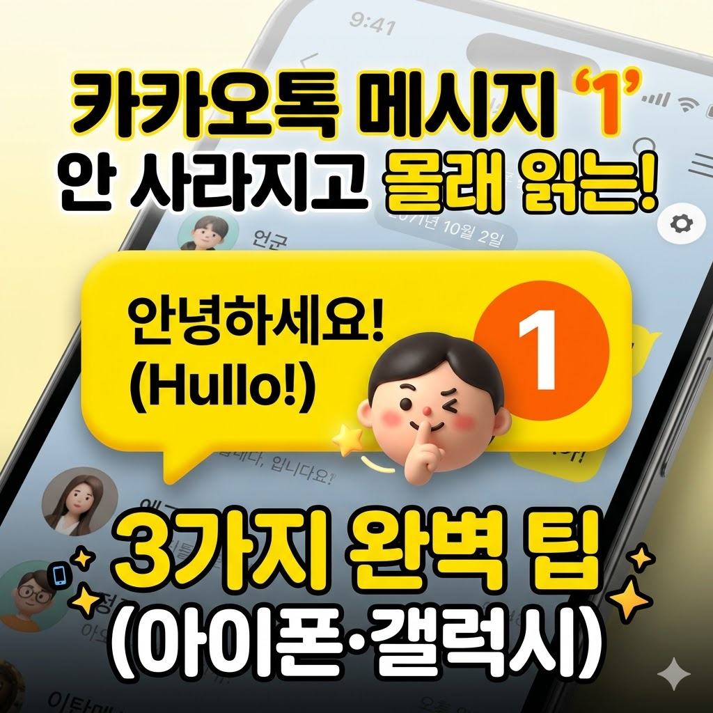 2026년 최신 카카오톡 1 안 사라지고 몰래 읽는 초간단 팁 썸네일 이미지