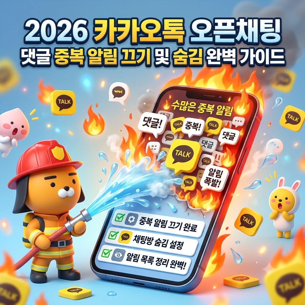 2026 카카오톡 오픈채팅 댓글 중복 알림 끄기 및 숨김 완벽 가이드 썸네일