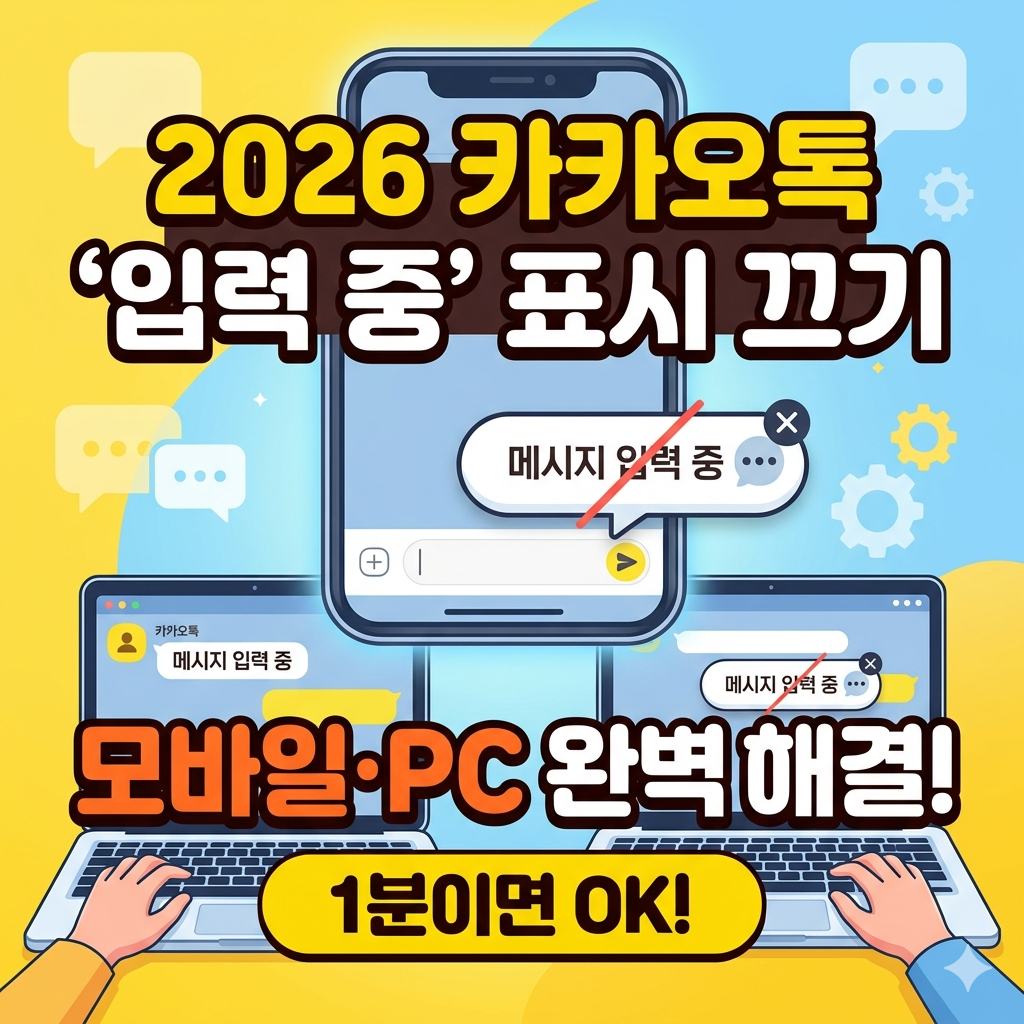 카카오톡 입력 중 표시 비활성화 방법 가이드 썸네일. 모바일 및 PC 버전 설정법 썸네일