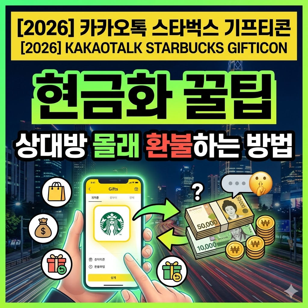 [2026] 카카오톡 스타벅스 기프티콘 현금화 꿀팁: 상대방 몰래 환불하는 방법 썸네일