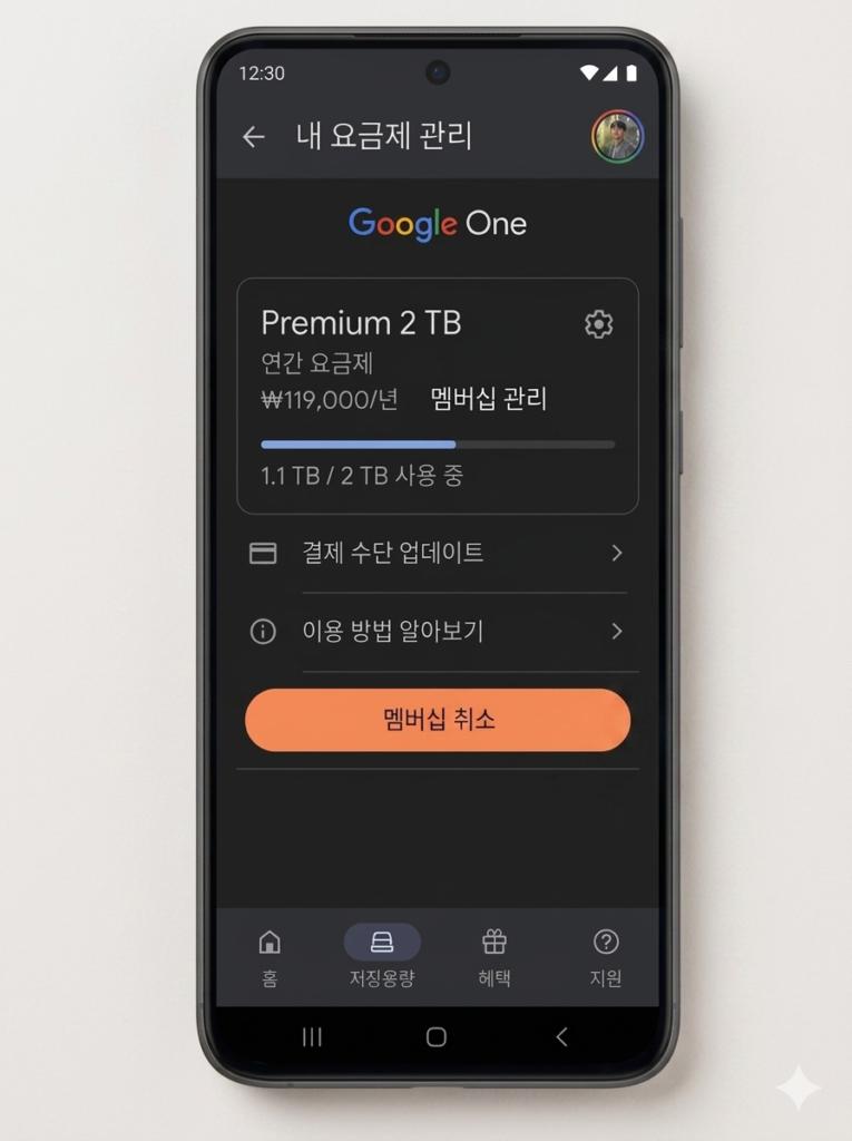 제미나이 4개월 무료 가입 후 요금 청구되지 않게 자동 결제 수단 삭제