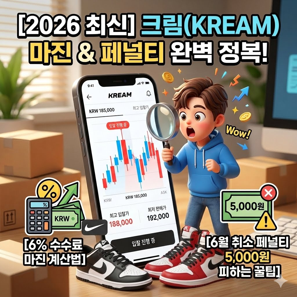 2026년 최신 KREAM 크림 판매 수수료 6% 및 취소 페널티 5천원 방어 꿀팁 썸네일