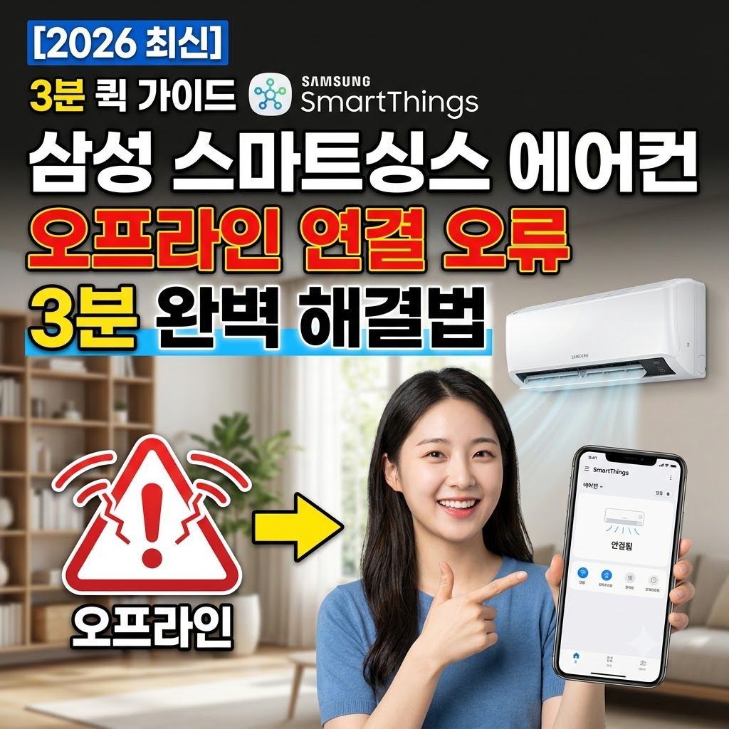 [2026 최신] 삼성 스마트싱스 에어컨 오프라인 연결 오류 3분 완벽 해결법