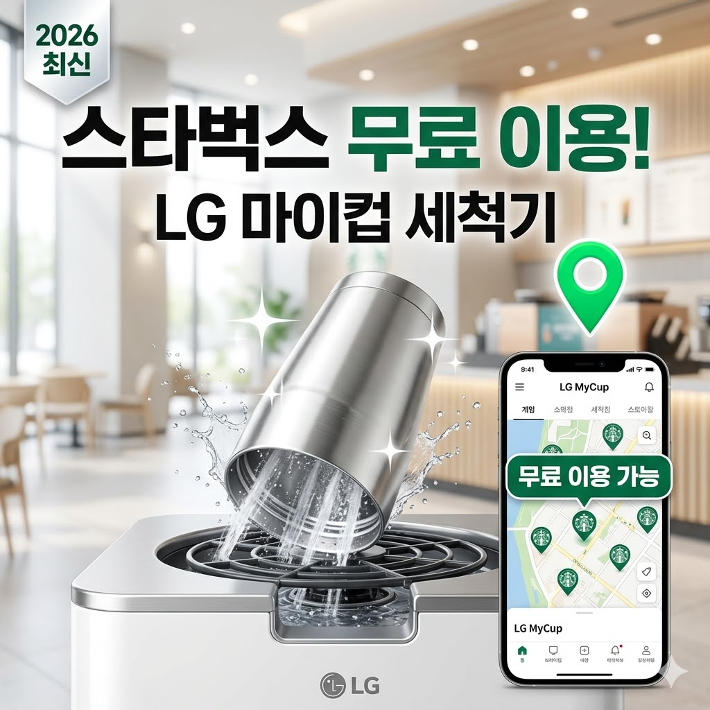 [2026 최신] LG 마이컵 텀블러 세척기 원리 및 무료 사용 가능한 스타벅스 매장 찾기 완벽 정리