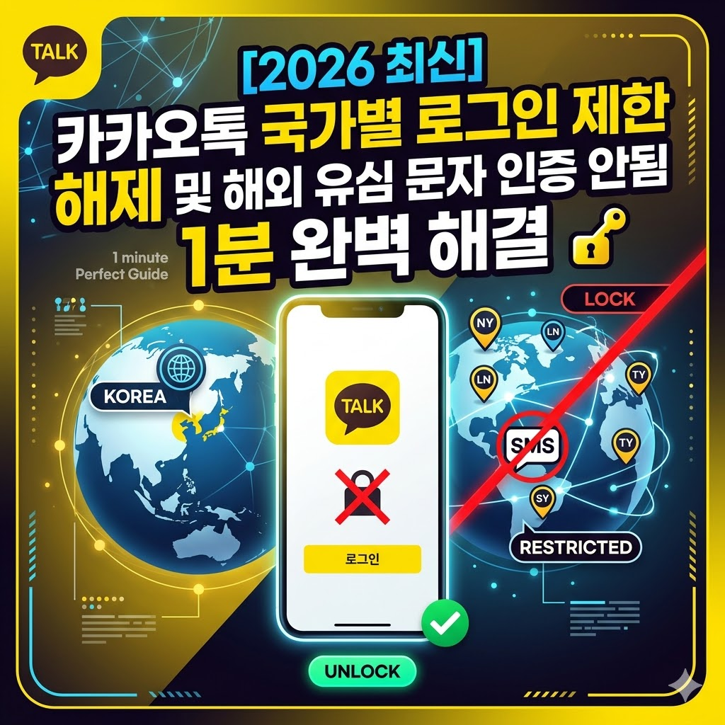 카카오톡 국가별 로그인 제한 및 해외 유심 인증 안됨 1분 해결 방법 썸네일