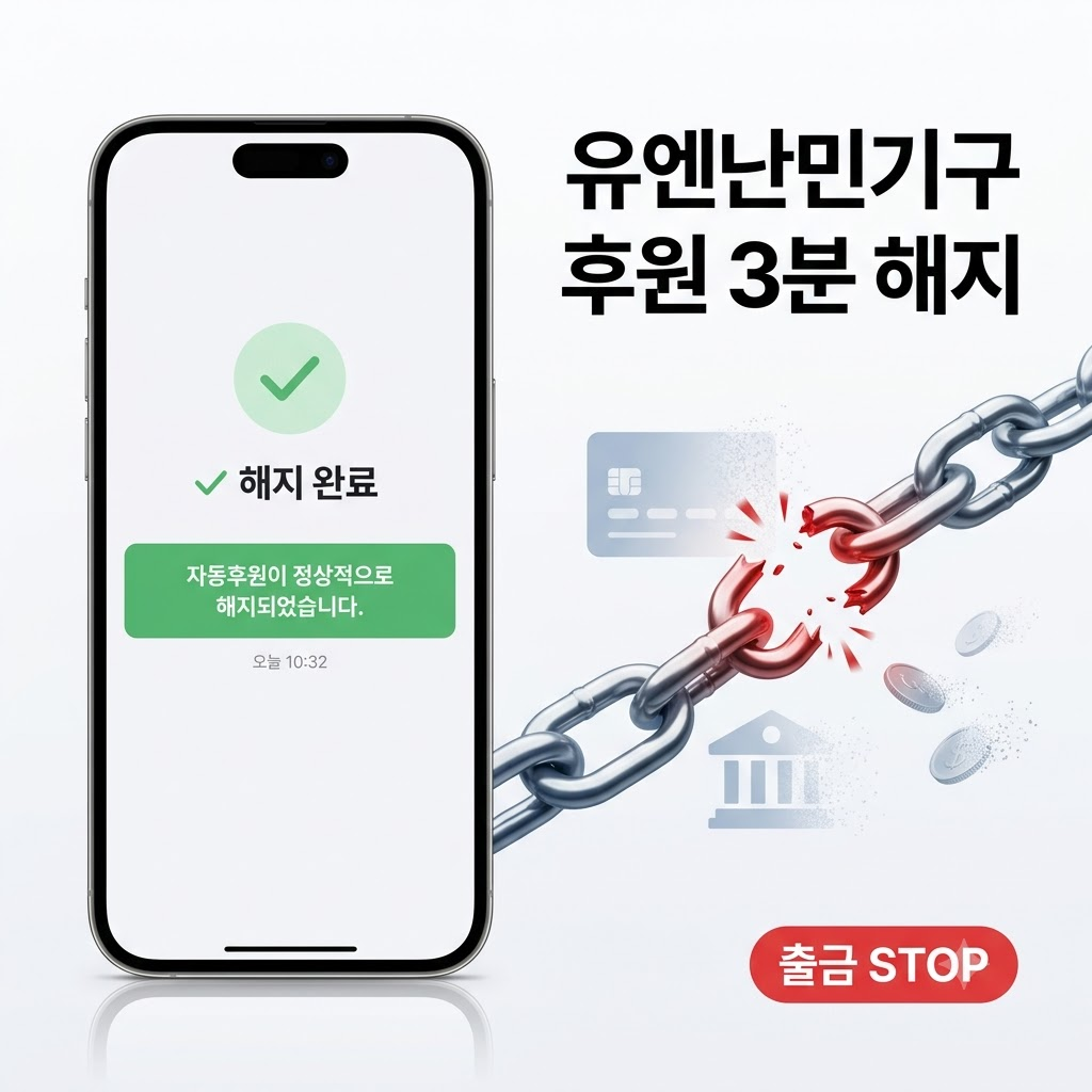 유엔난민기구 정기후원 3분 취소 해지 방법
