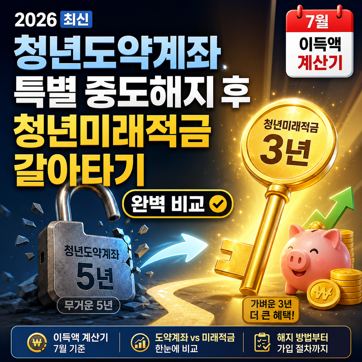 청년도약계좌 중도해지 청년미래적금 갈아타기 이득액 비교