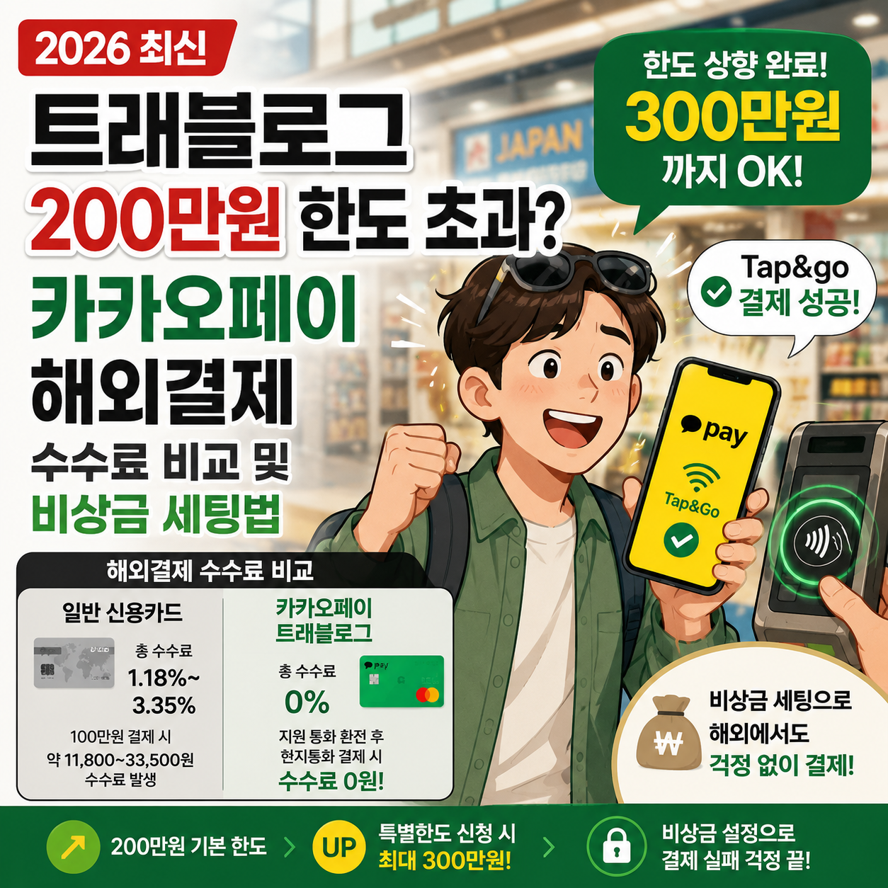 트래블로그 환전 한도 초과 해결 및 카카오페이 해외결제 비상금 세팅