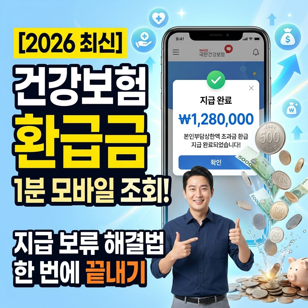2026년 건강보험료 본인부담상한제 환급금 1분 모바일 조회 및 지급 알림 화면