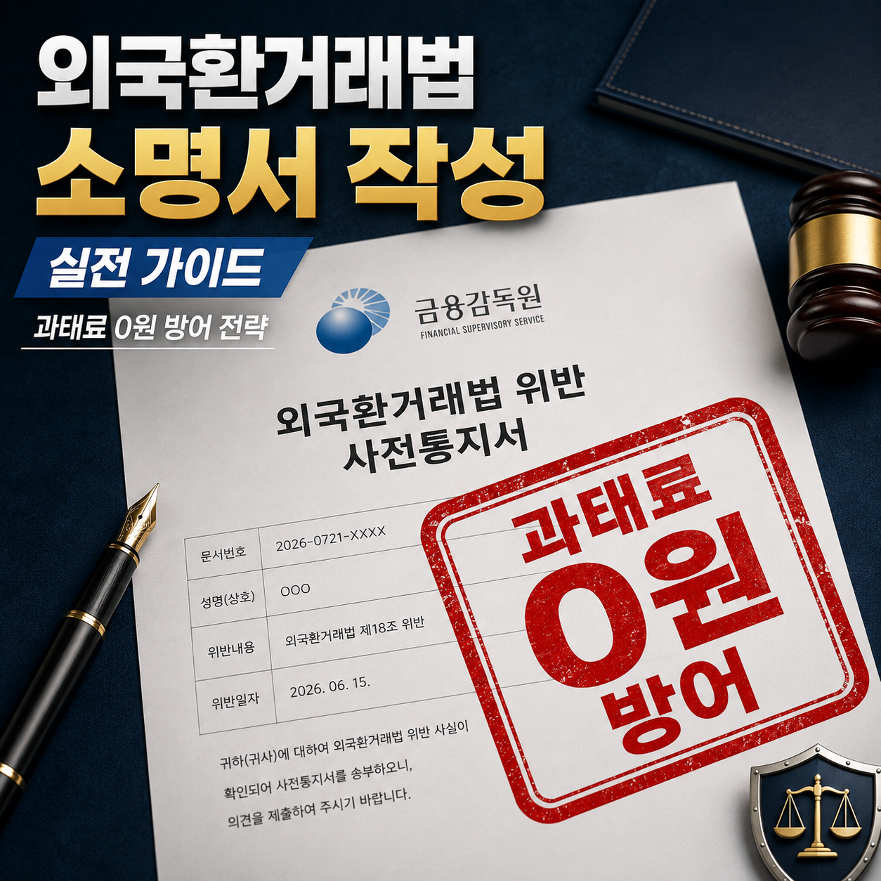 외국환거래법 위반 통지서 소명서 및 과태료 0원 방어 자진신고 개념도