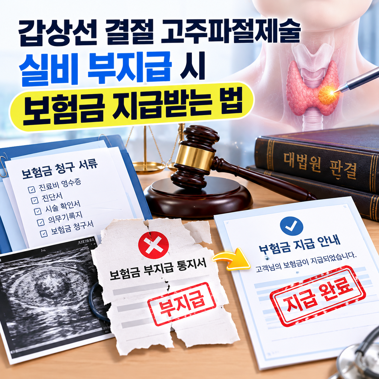 갑상선 결절 고주파절제술 실비 부지급 해결 방법과 보험금 지급 요건