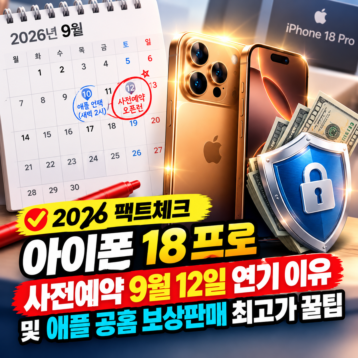 아이폰 18 프로 사전예약 9월 12일 연기 확정 및 보상판매 최고가 방어