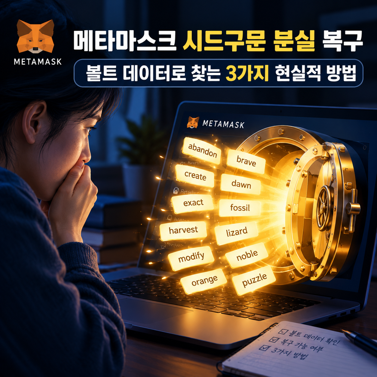 메타마스크 시드구문 분실 복구 및 볼트 데이터 해독