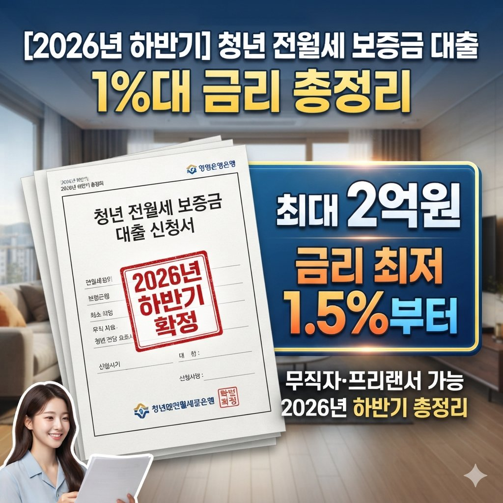 2026년 하반기 청년 전월세 보증금 대출 조건 2억 한도 1.5% 금리