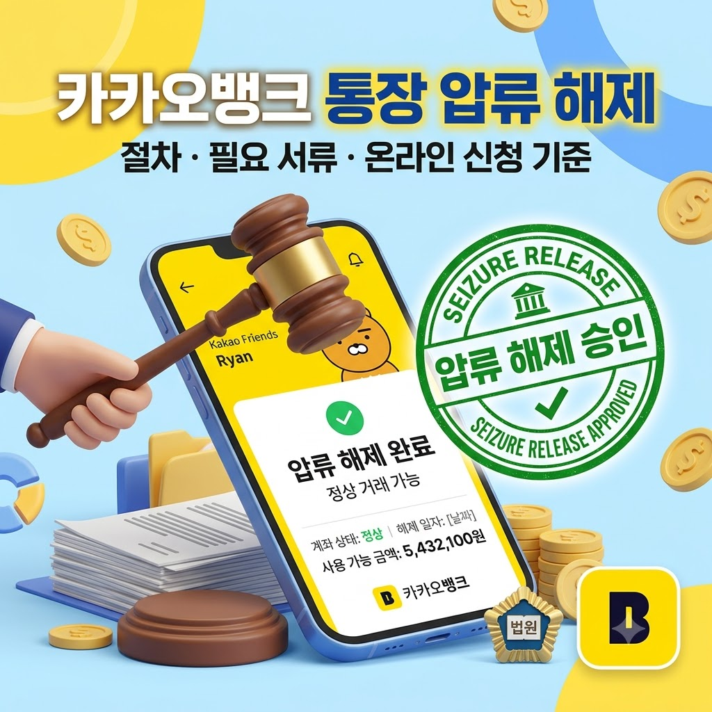 카카오뱅크 통장 압류 해제 및 모바일 온라인 서류 제출 절차 안내